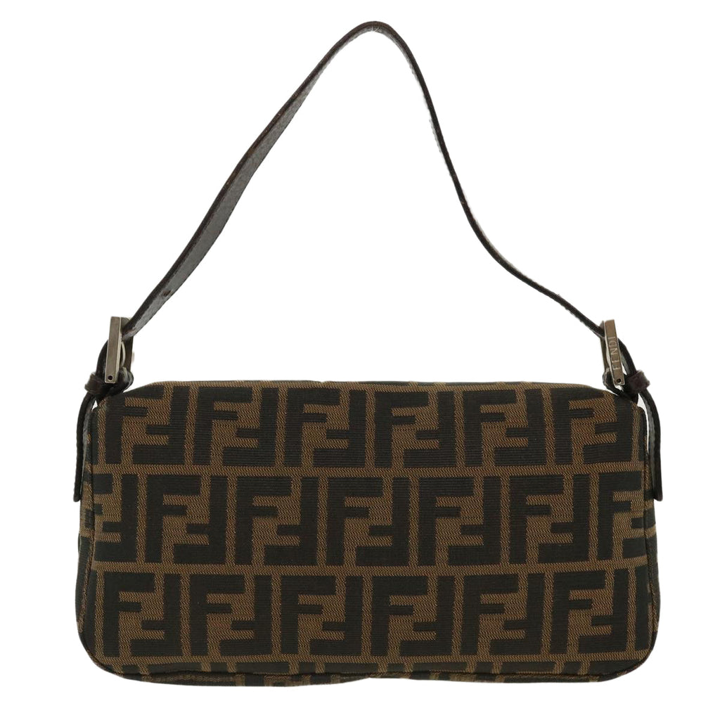 FENDI Zucca Canvas Mamma Baguette Shoulder Bag Brown Black 35660