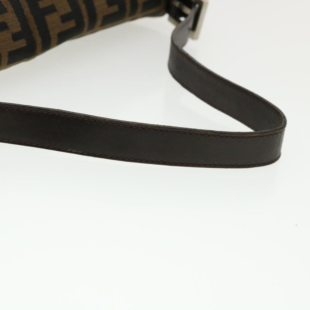 FENDI Zucca Canvas Mamma Baguette Shoulder Bag Brown Black 35660