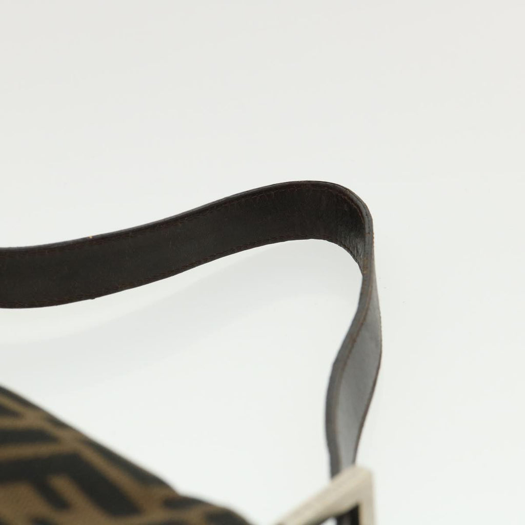 FENDI Zucca Canvas Mamma Baguette Shoulder Bag Brown Black 35660