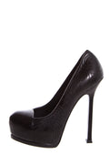 YSL Black Embroider Heels SZ 35