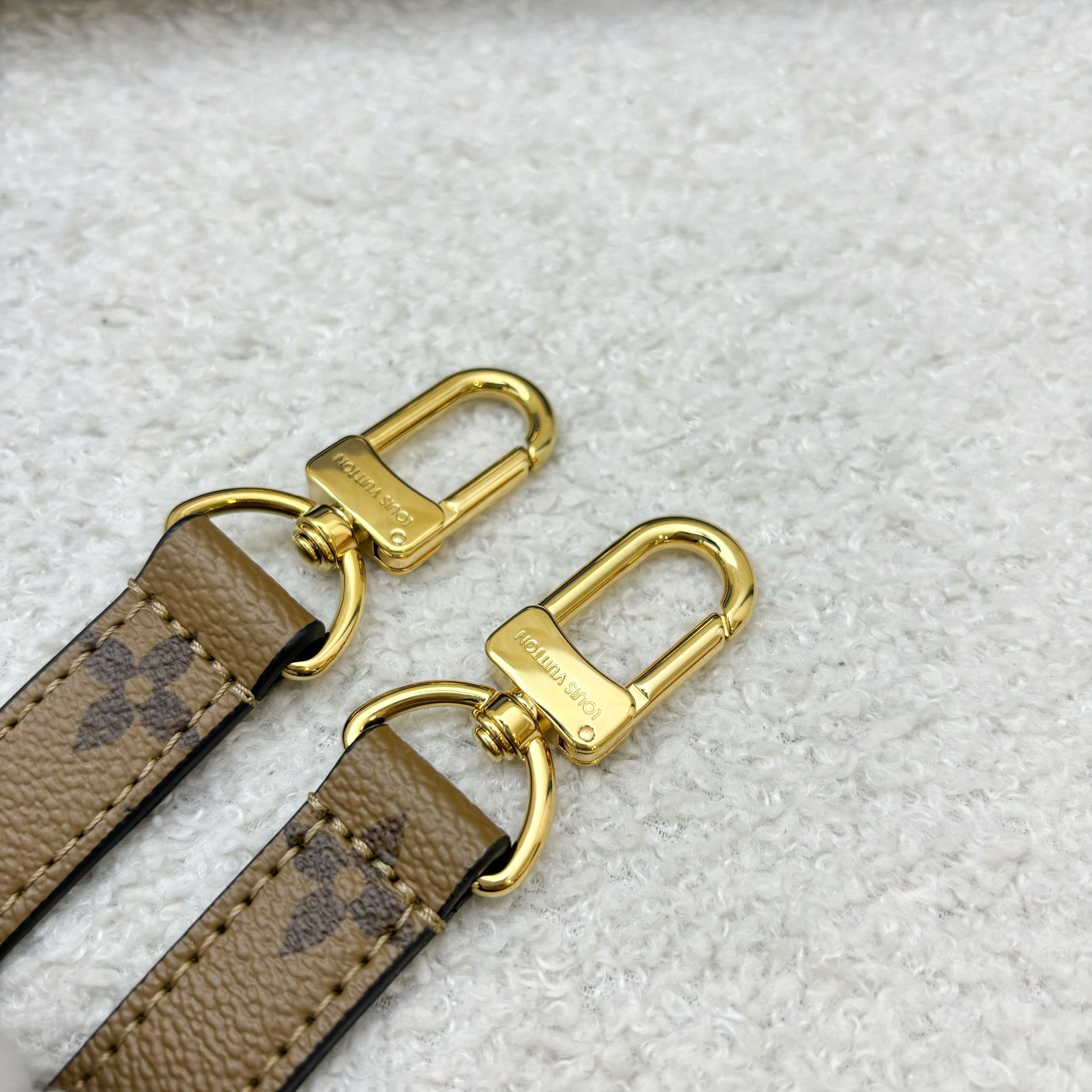 LV Pochette Metis in Reverse Monogram Canvas, Black Leather and GHW