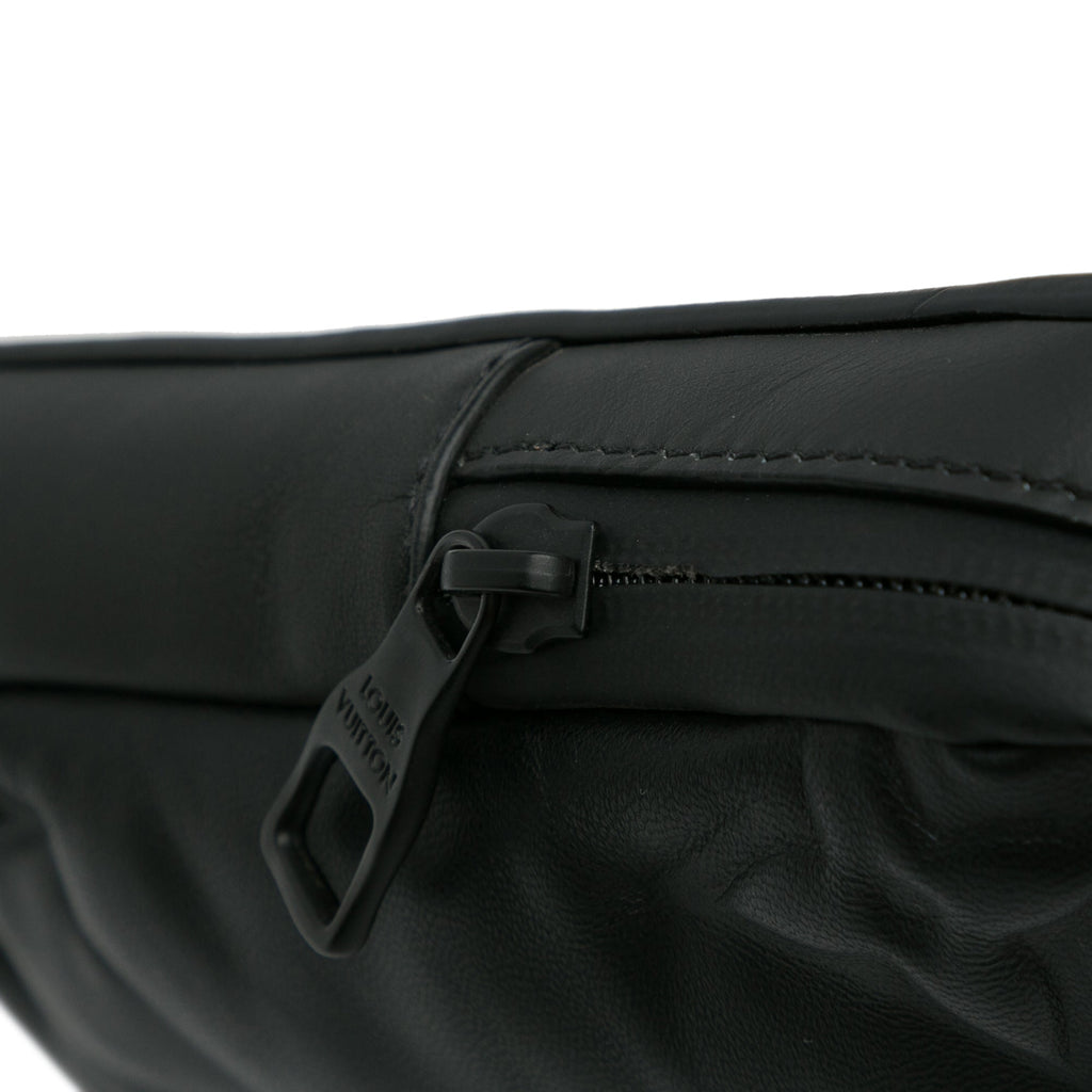 Black Louis Vuitton Monogram A4 Lambskin Puffer Asymmetrical Sling Bag