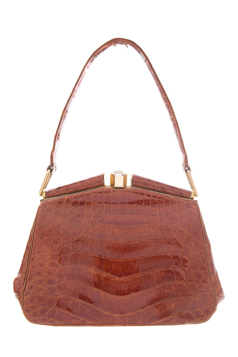 Vintage Camel Authentic Croc Handbag