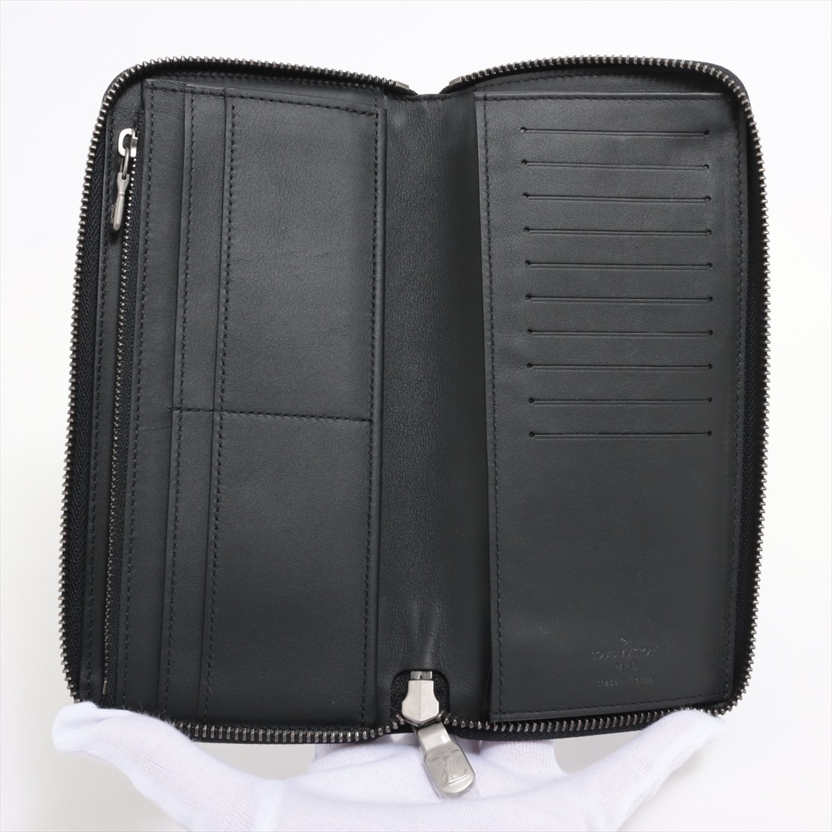 Louis Vuitton Damianfinie Zippy Wallet Vertical N63548 Black Round Zippe Wallet