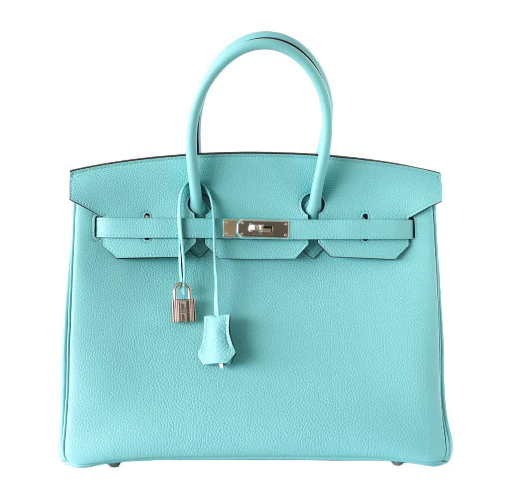 HermÃƒÆ’Ã‚Â¨s Birkin 35 Blue Atoll Bag PHW