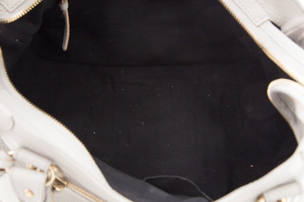 Balenciaga Dove Grey "Metallic Edge Medium City Bag" Cross-Body