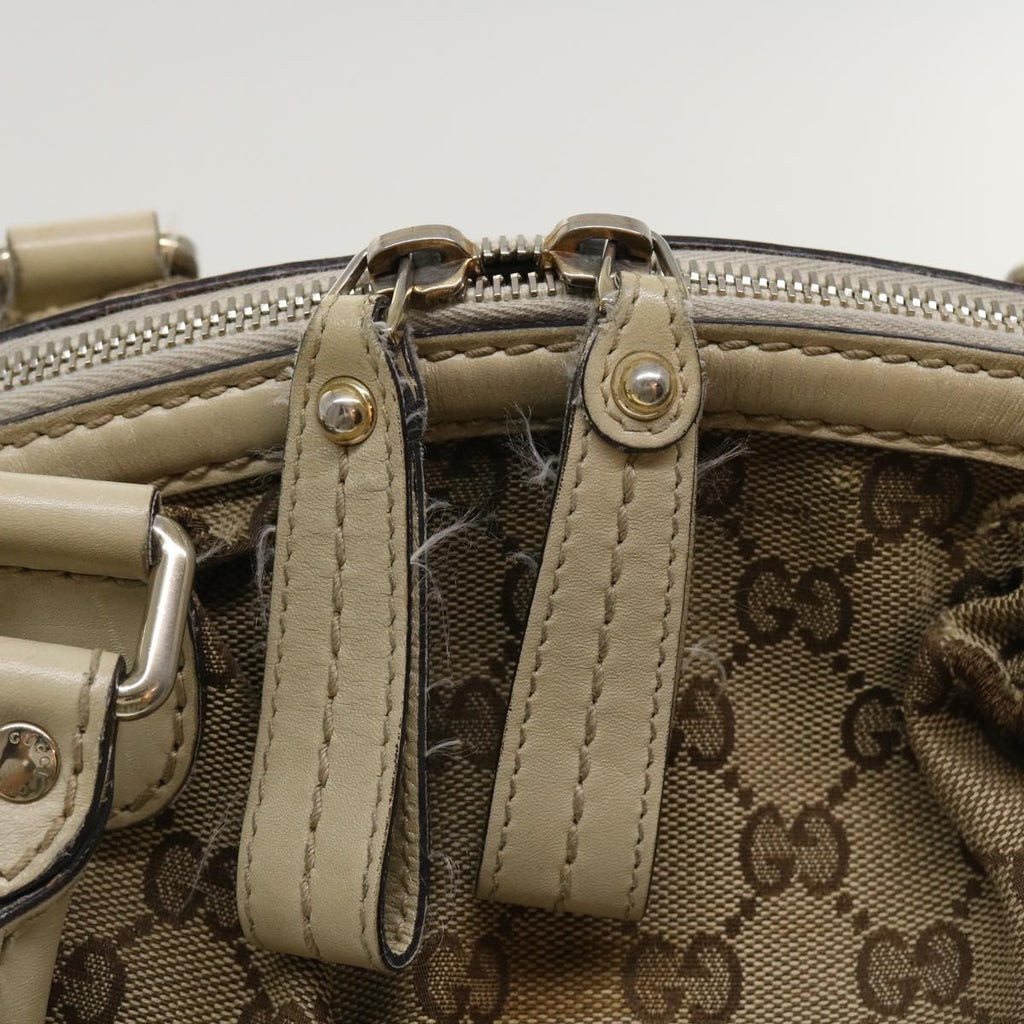 GUCCI GG Canvas Hand Bag 2way Beige 223974 36034