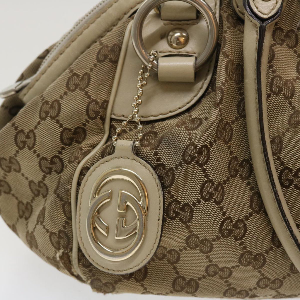 GUCCI GG Canvas Hand Bag 2way Beige 223974 36034