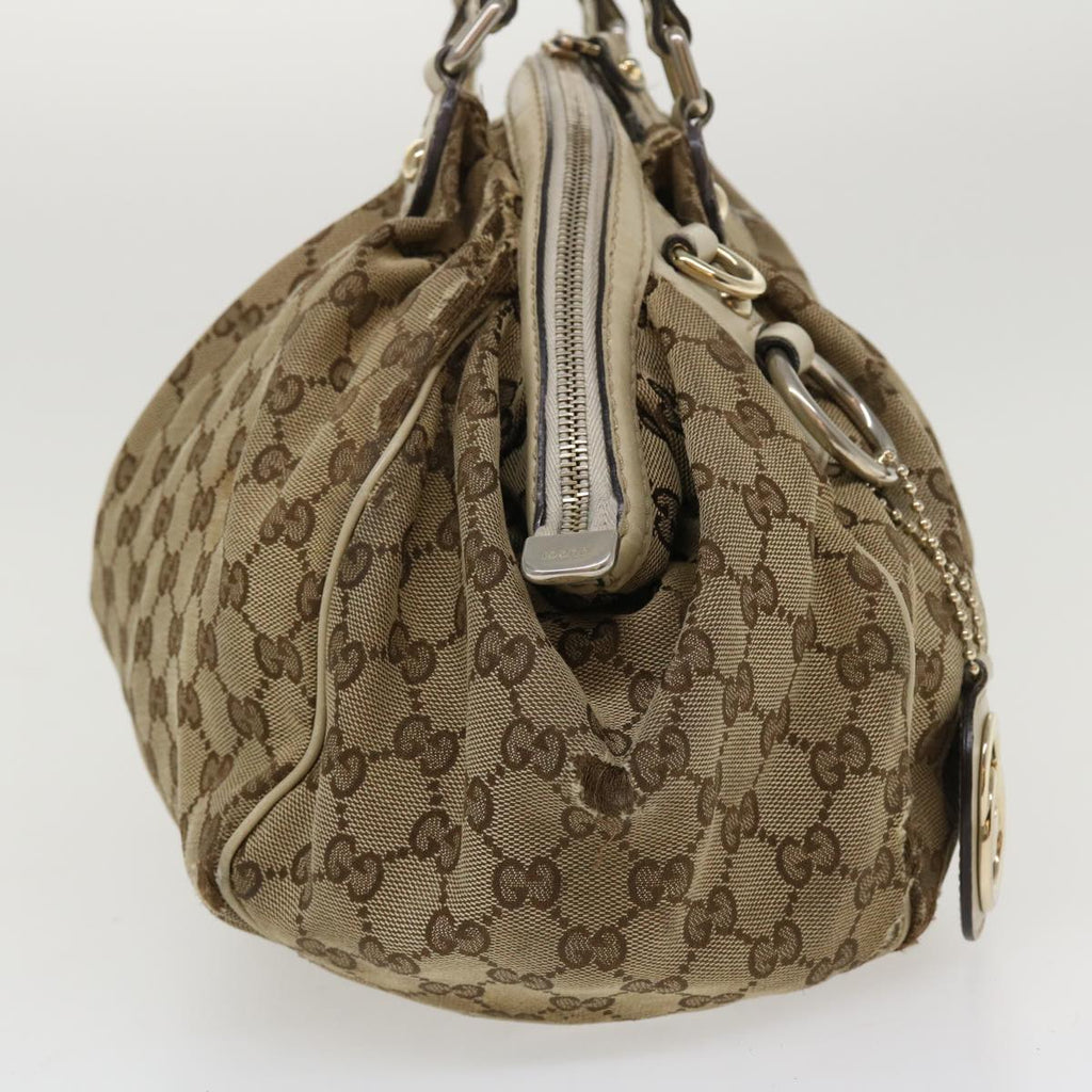 GUCCI GG Canvas Hand Bag 2way Beige 223974 36034