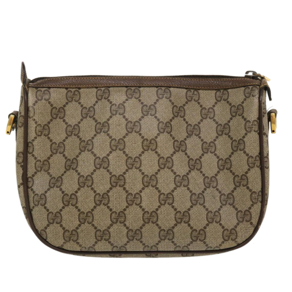 GUCCI Web Sherry Line Shoulder Bag PVC Leather Beige Green Red 36081