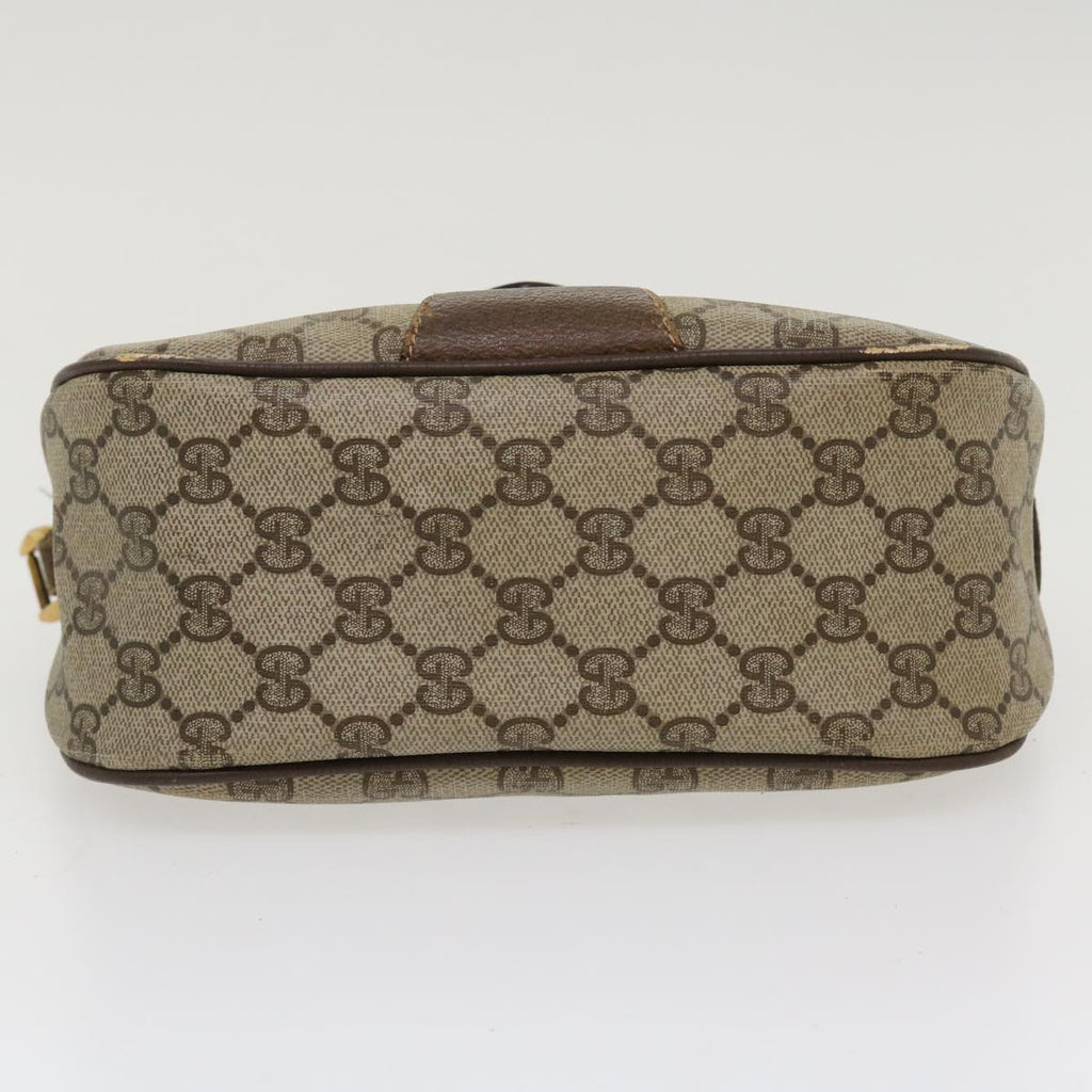 GUCCI Web Sherry Line Shoulder Bag PVC Leather Beige Green Red 36081