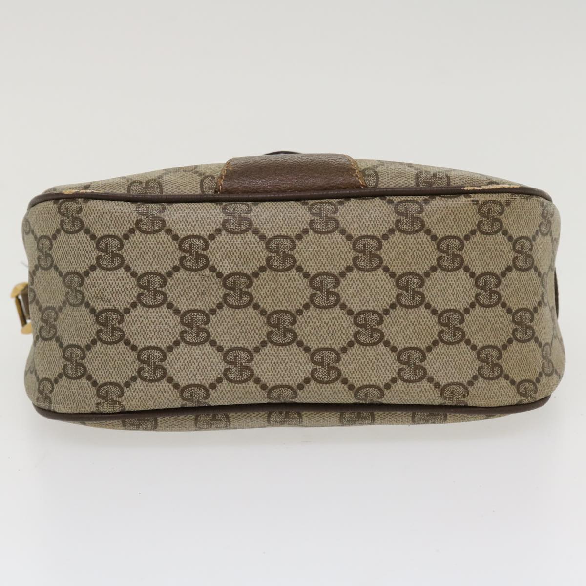 GUCCI Web Sherry Line Shoulder Bag PVC Leather Beige Green Red 36081
