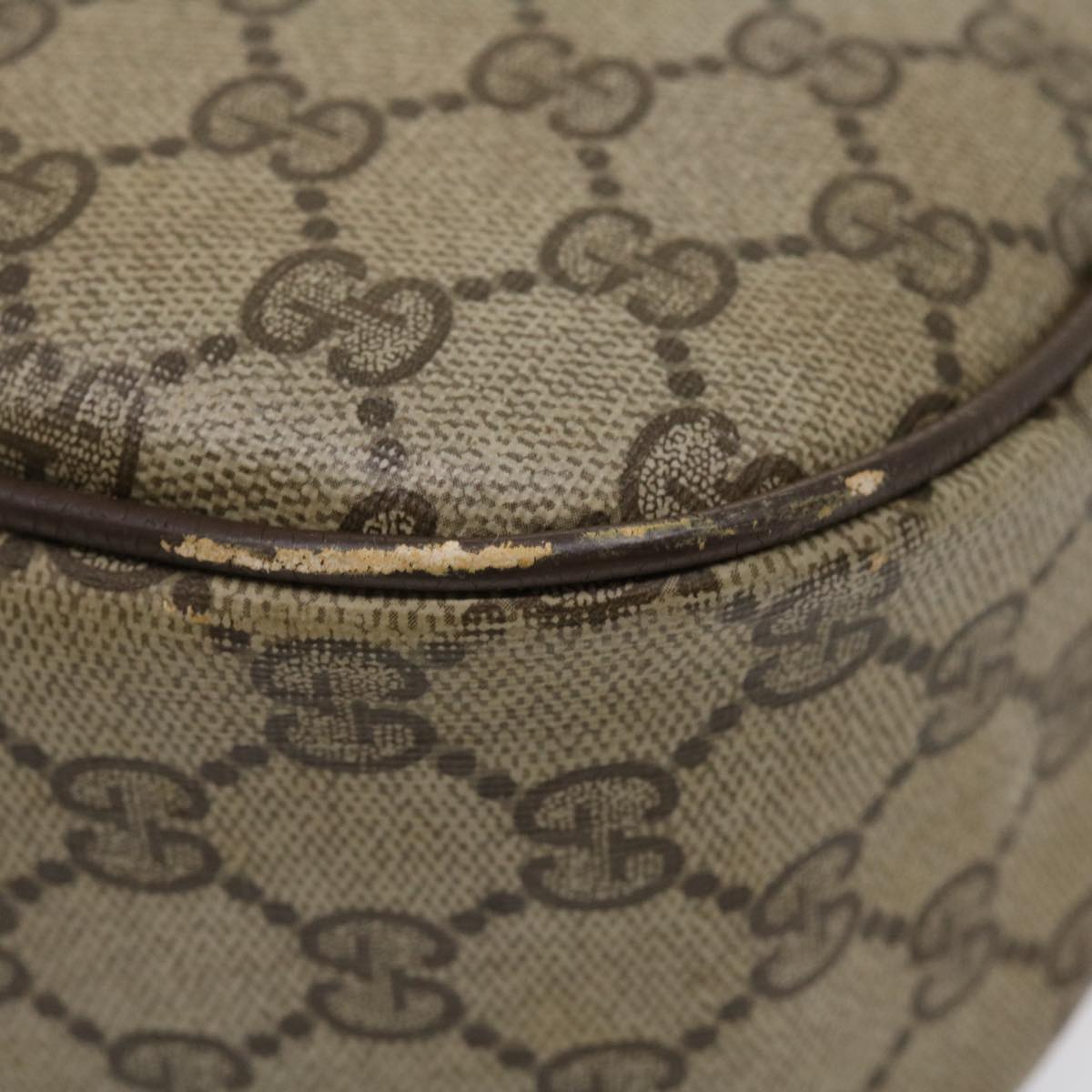 GUCCI Web Sherry Line Shoulder Bag PVC Leather Beige Green Red 36081
