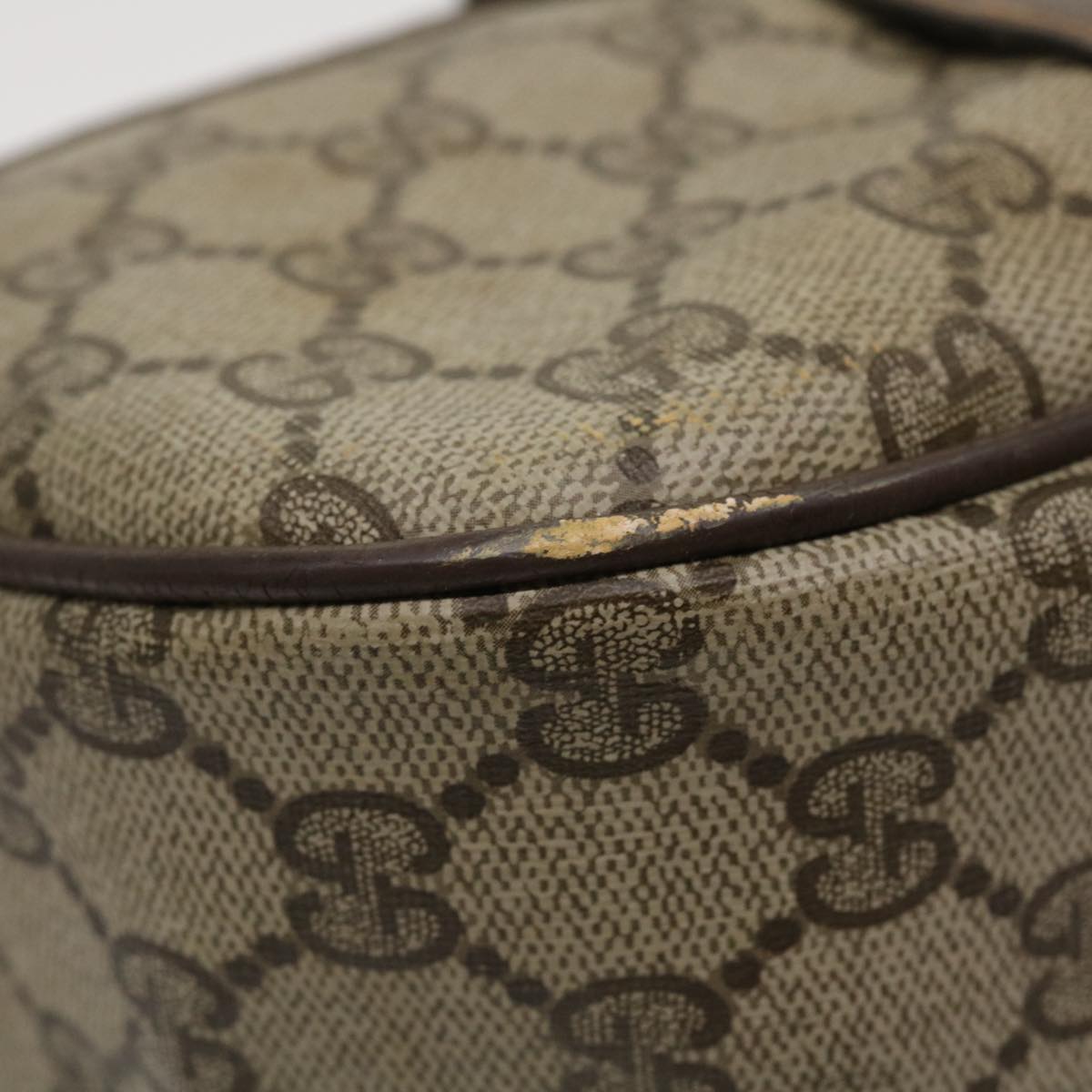 GUCCI Web Sherry Line Shoulder Bag PVC Leather Beige Green Red 36081