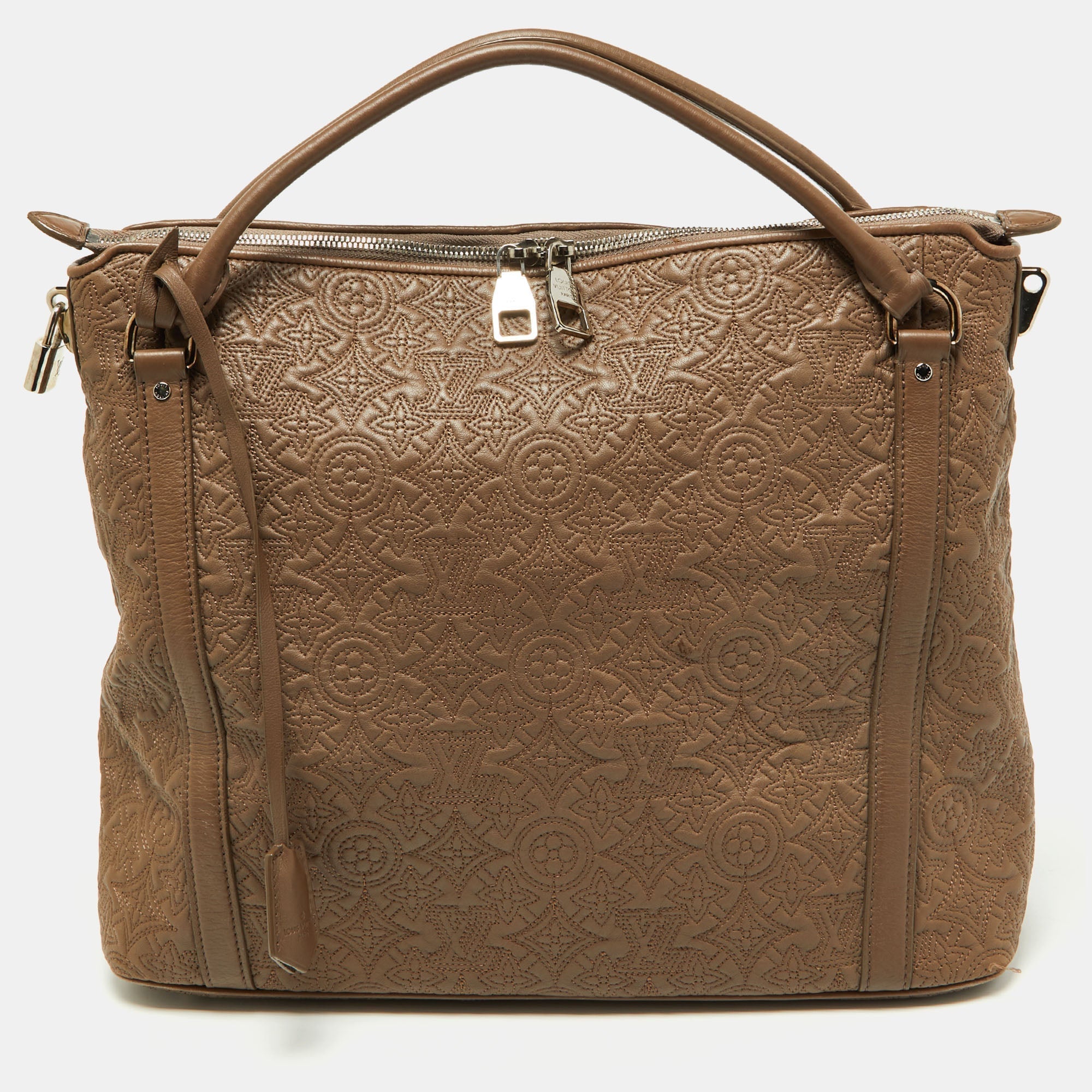 Louis Vuitton Gris Pearl Monogram Antheia Leather Ixia Mm Bag