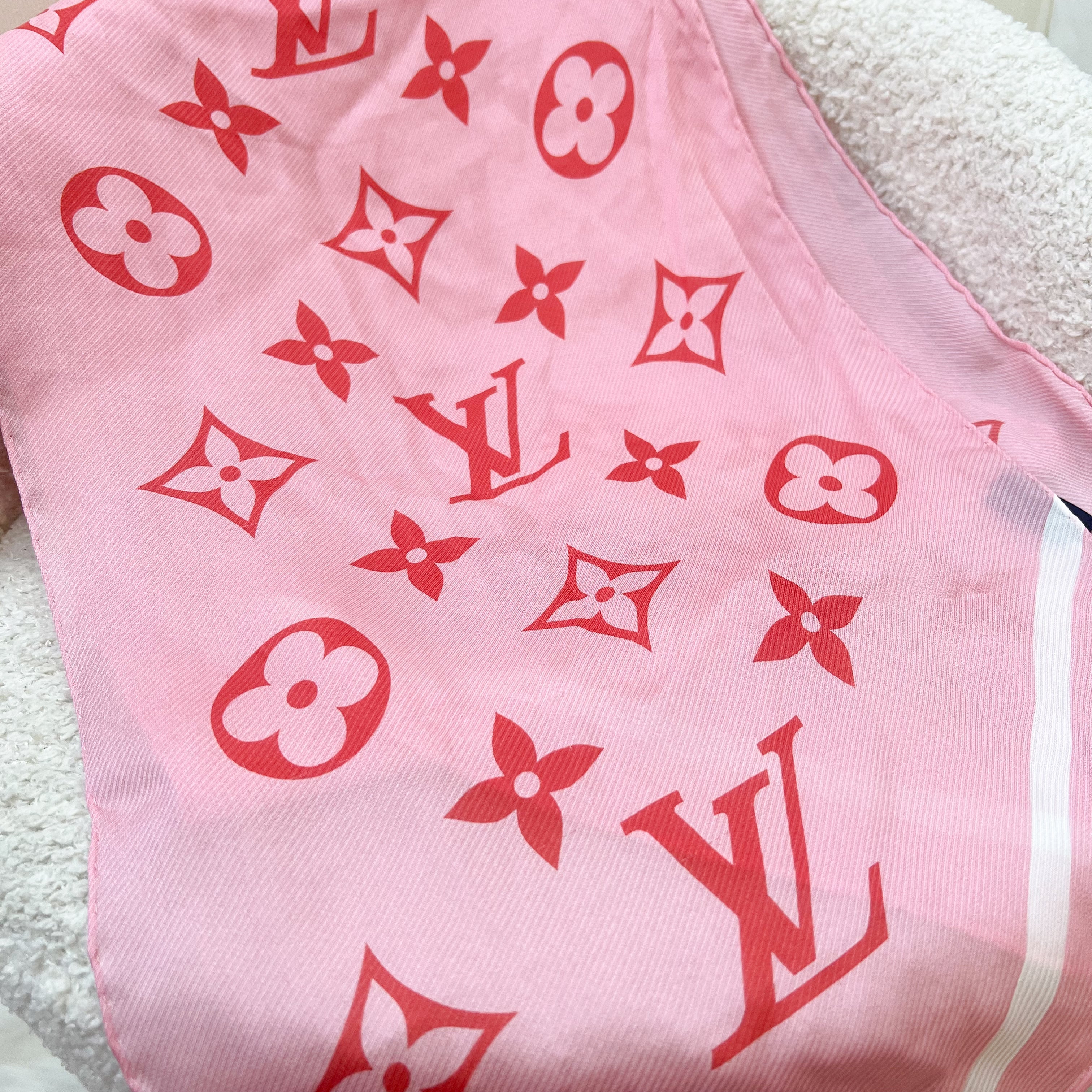 LV Scarf Stole Ideal Rose in Pink 100% Silk