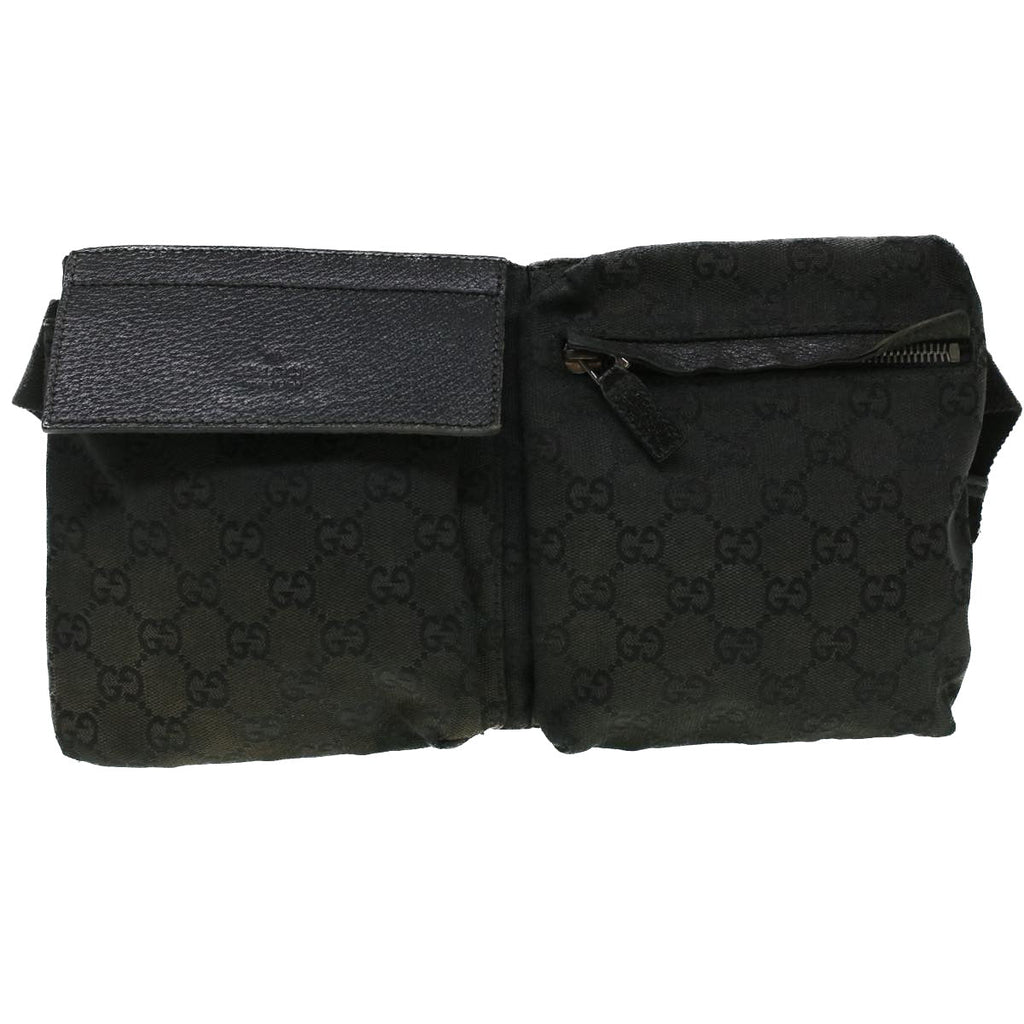 GUCCI GG Canvas Waist Bag Black 28566 36224