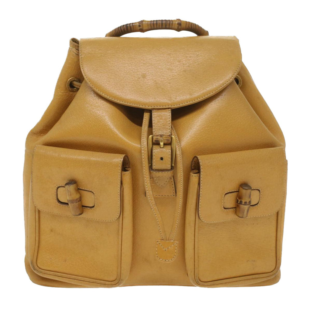 GUCCI Bamboo Backpack Leather Yellow 003.2058.0016 36249