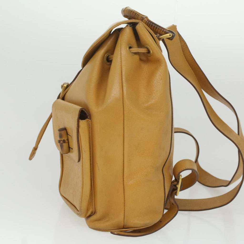GUCCI Bamboo Backpack Leather Yellow 003.2058.0016 36249