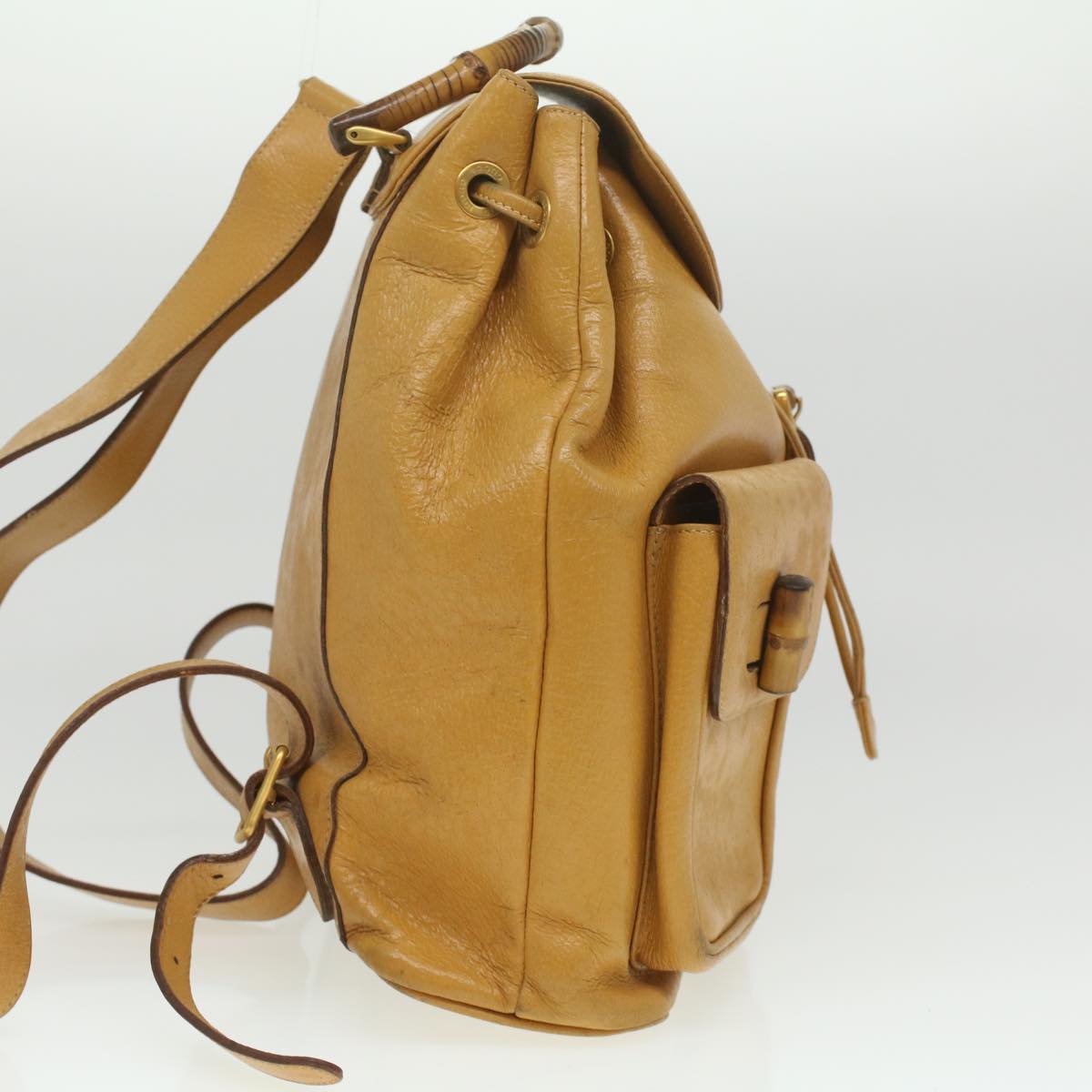 GUCCI Bamboo Backpack Leather Yellow 003.2058.0016 36249