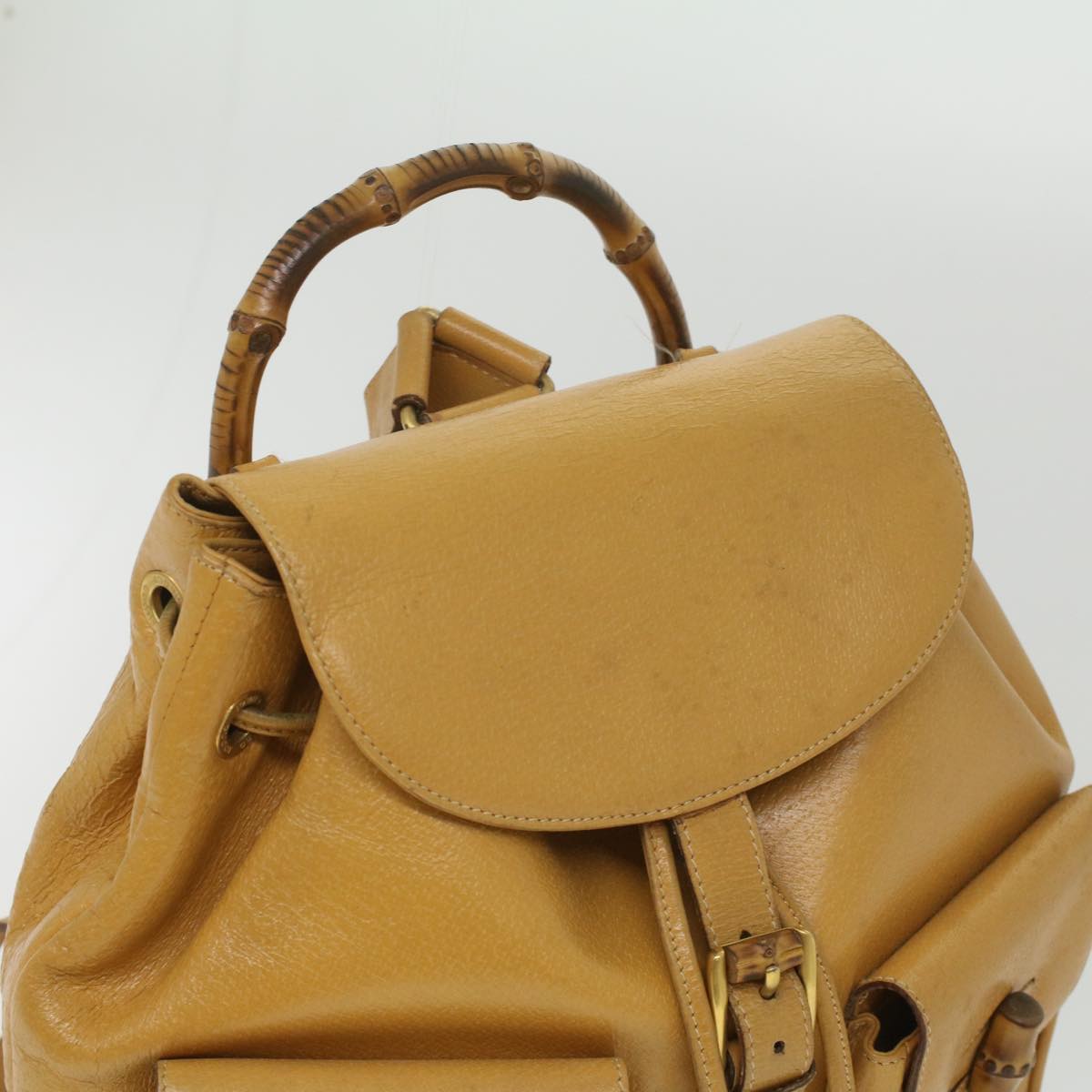 GUCCI Bamboo Backpack Leather Yellow 003.2058.0016 36249