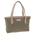 GUCCI GG Canvas Tote Bag PVC Leather Beige Pink 181086 36252