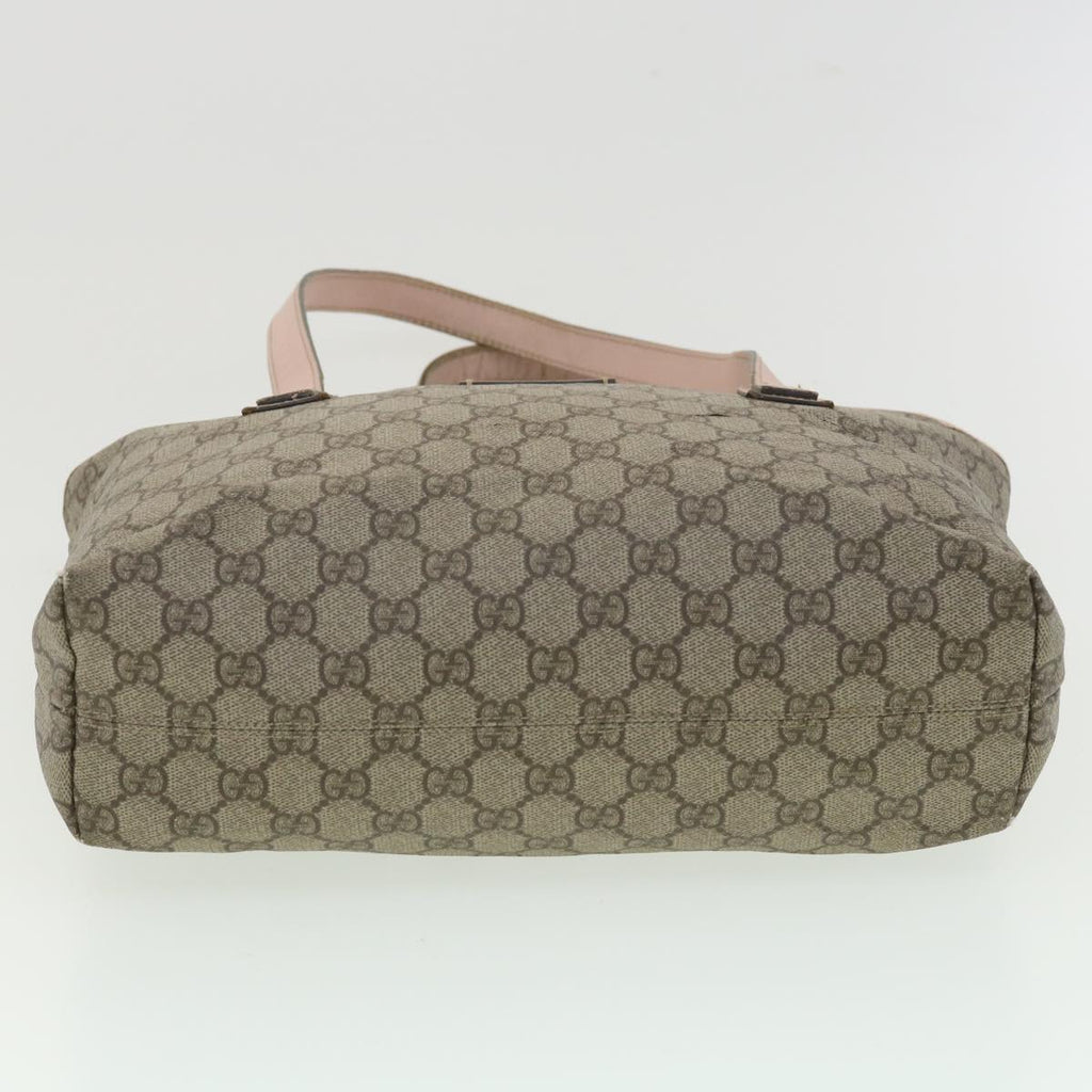 GUCCI GG Canvas Tote Bag PVC Leather Beige Pink 181086 36252