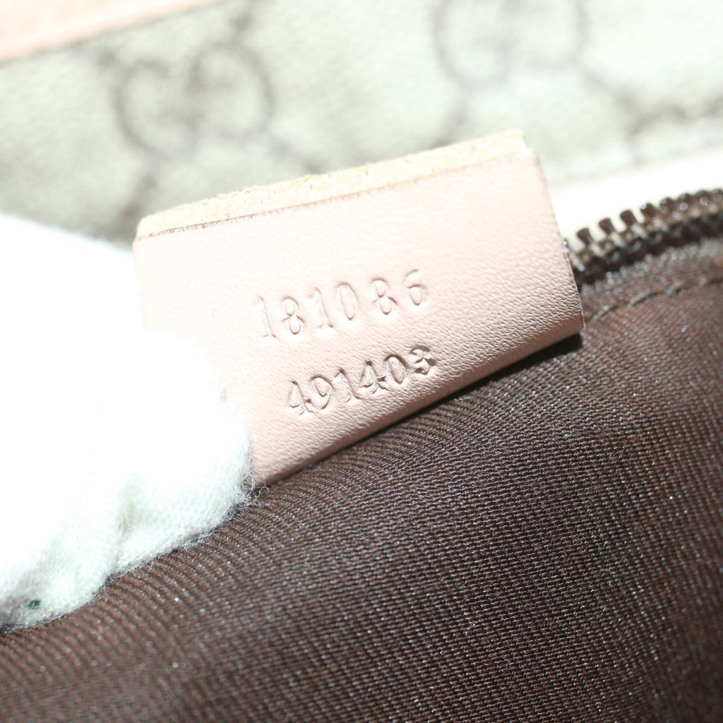 GUCCI GG Canvas Tote Bag PVC Leather Beige Pink 181086 36252