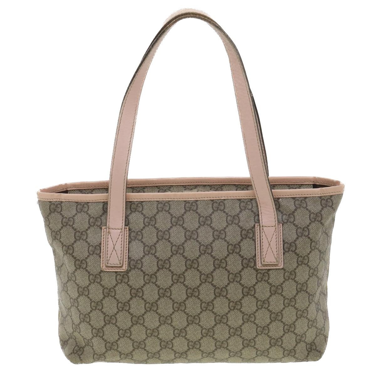 GUCCI GG Canvas Tote Bag PVC Leather Beige Pink 181086 36252