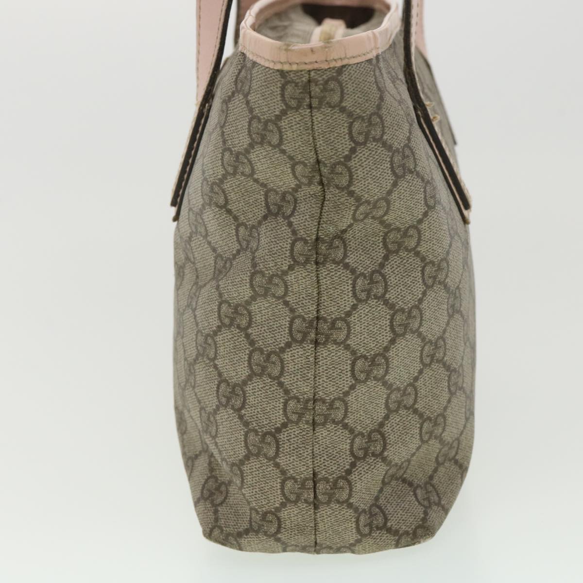 GUCCI GG Canvas Tote Bag PVC Leather Beige Pink 181086 36252