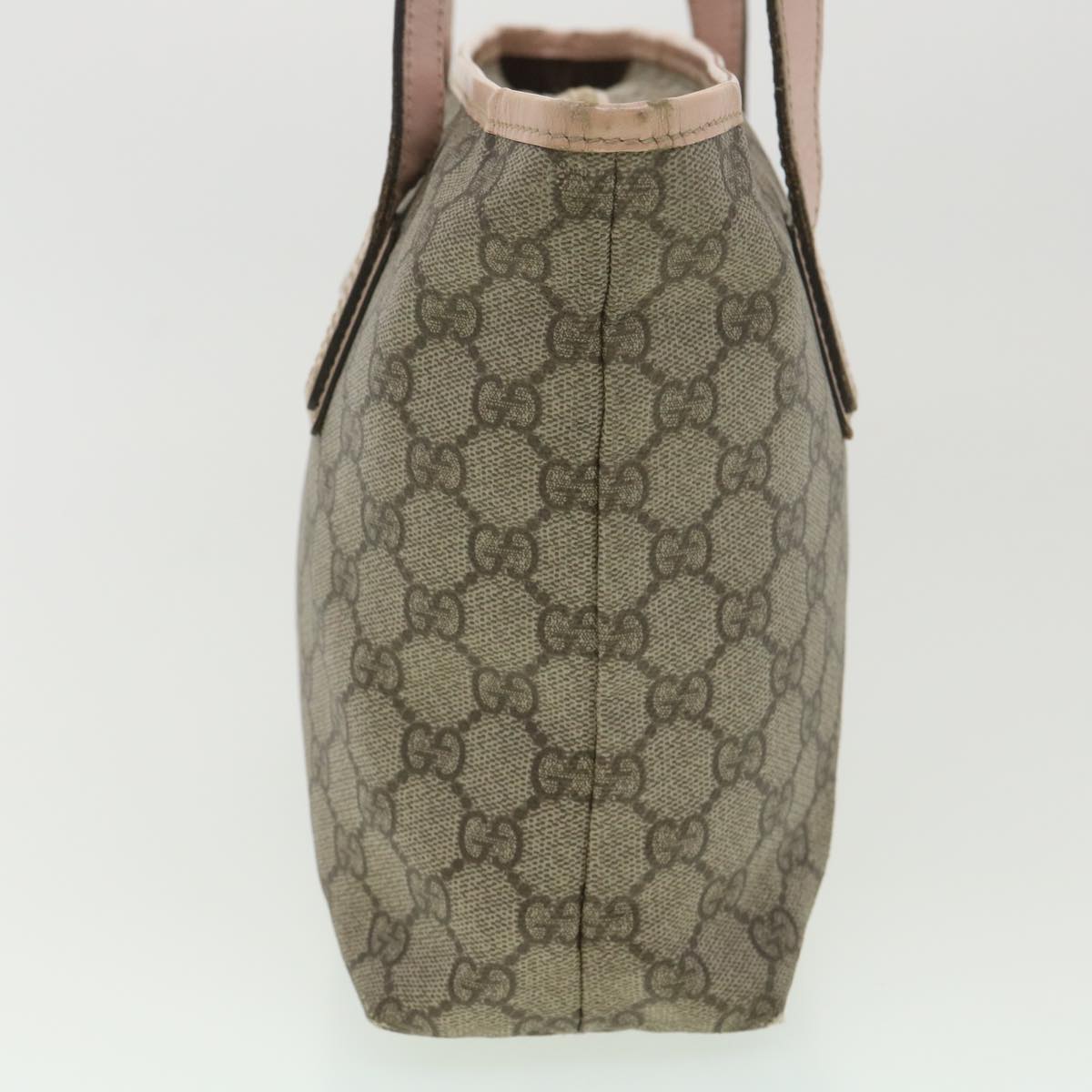 GUCCI GG Canvas Tote Bag PVC Leather Beige Pink 181086 36252