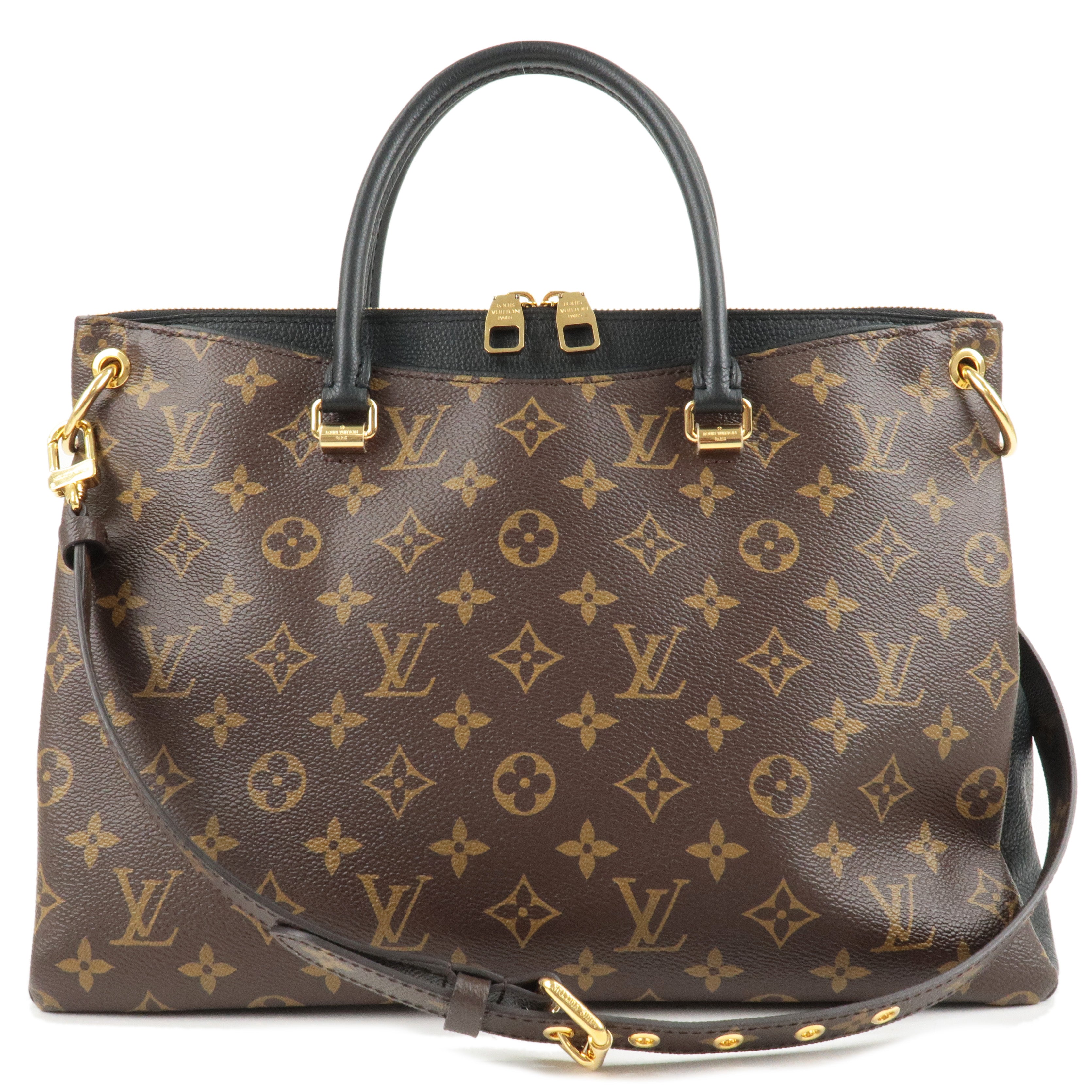 Louis Vuitton Monogram Pallas 2Way Hand Bag Noir M42756