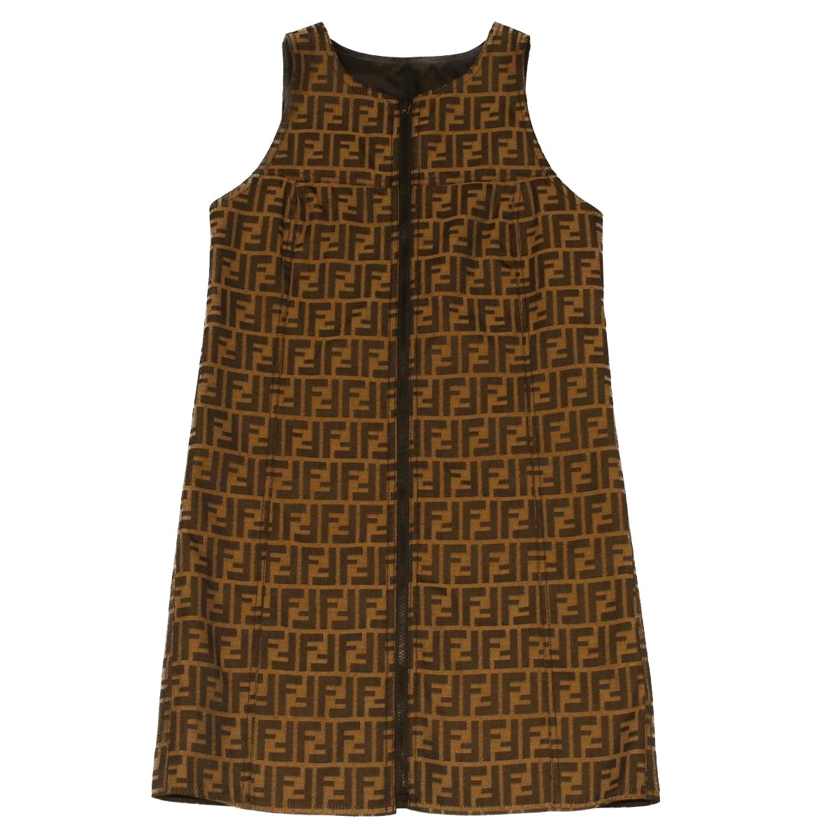 FENDI Zucca Canvas one piece Shirt Brown Black 36347