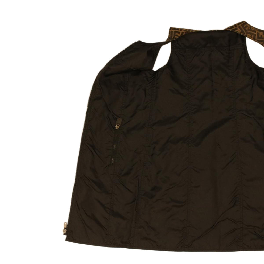 FENDI Zucca Canvas one piece Shirt Brown Black 36347