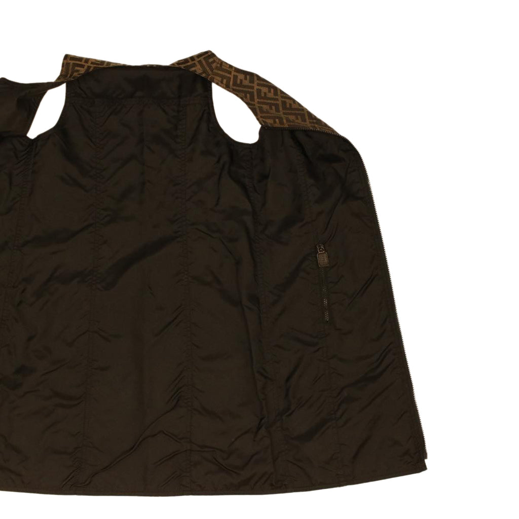FENDI Zucca Canvas one piece Shirt Brown Black 36347