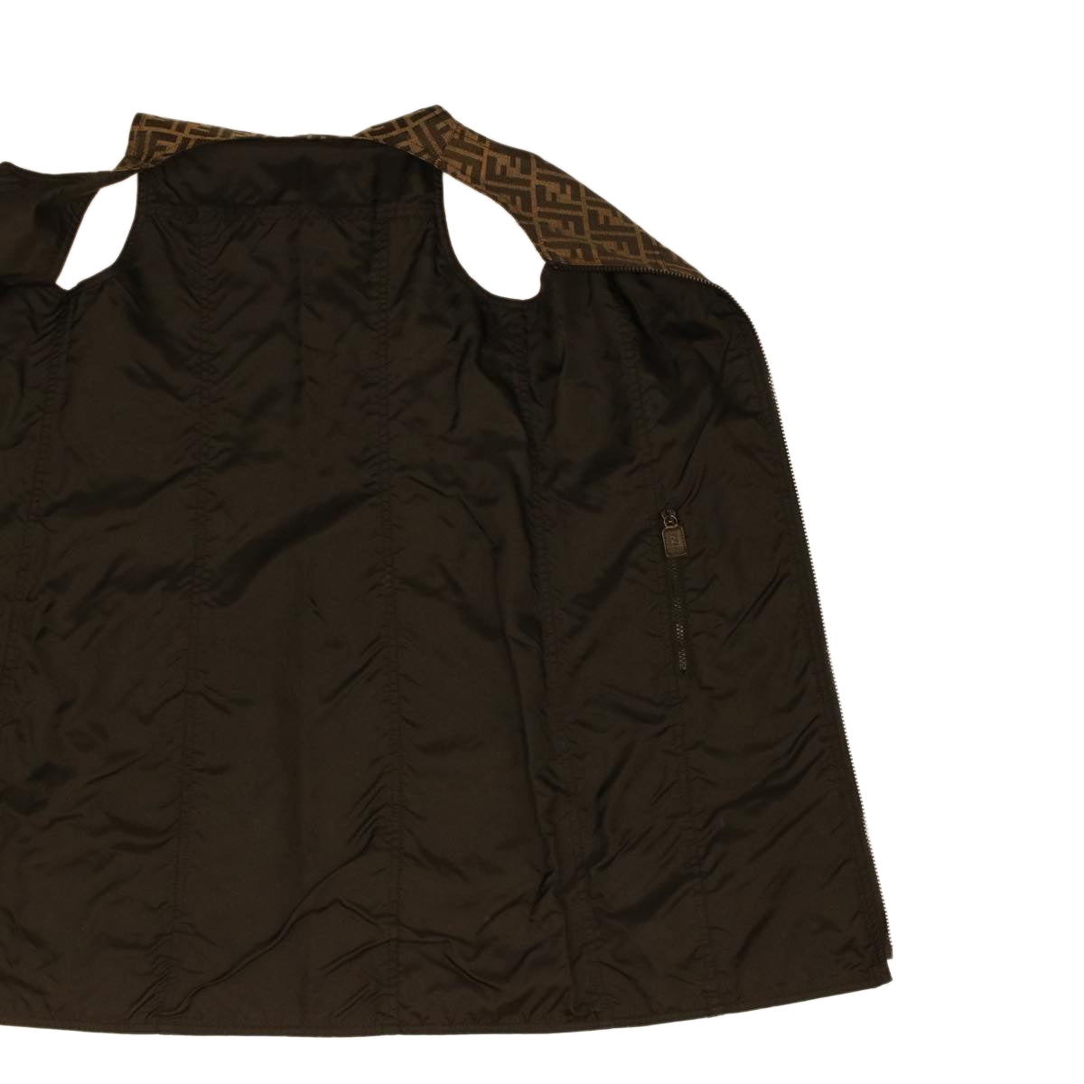 FENDI Zucca Canvas one piece Shirt Brown Black 36347