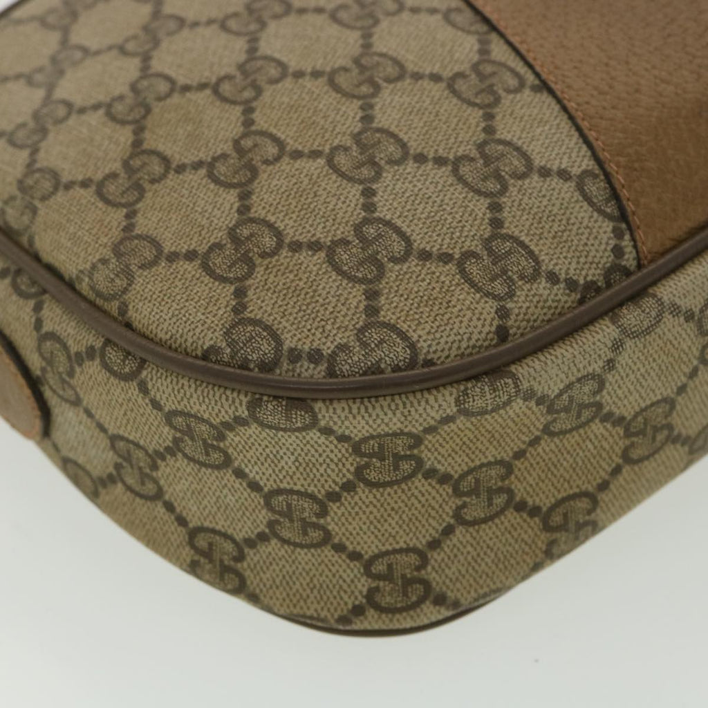GUCCI Web Sherry Line GG Canvas Clutch Bag PVC Leather Beige Green 89 36428