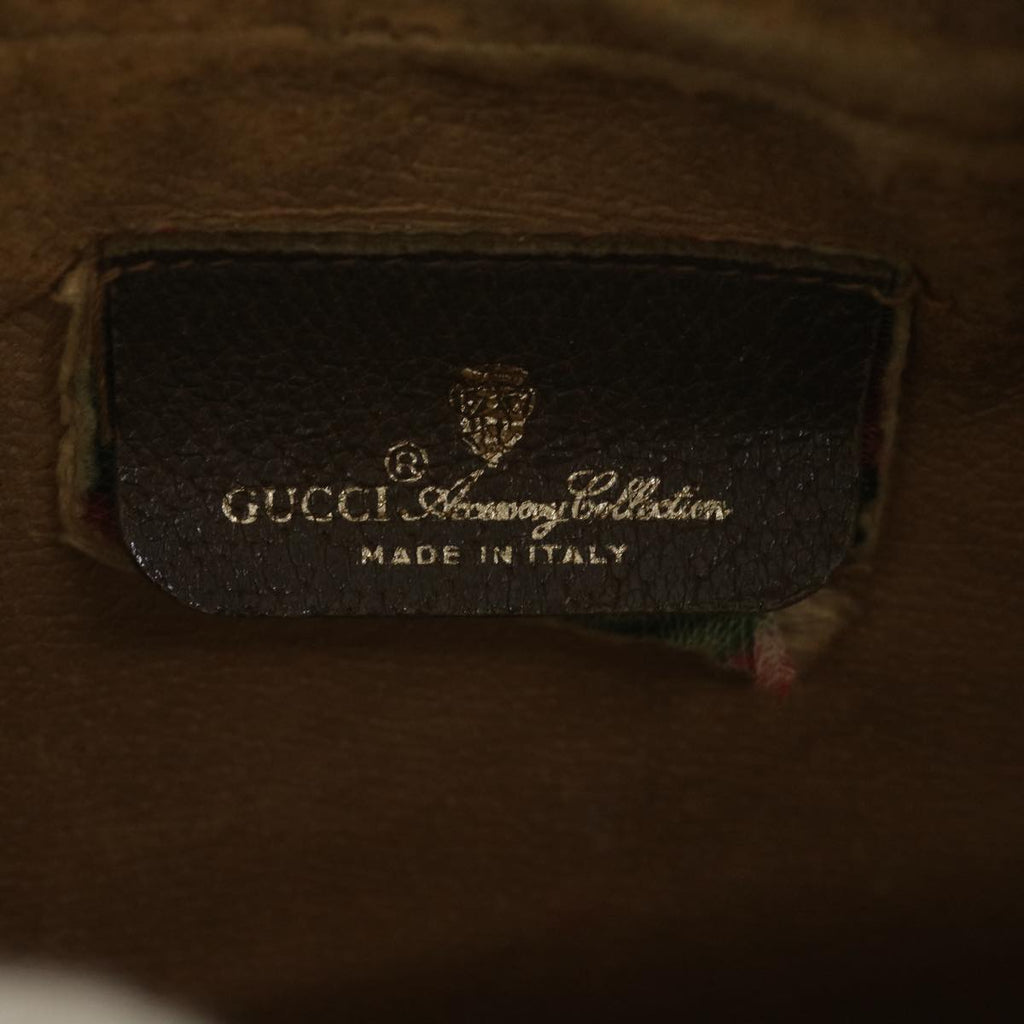 GUCCI Web Sherry Line GG Canvas Clutch Bag PVC Leather Beige Green 89 36428