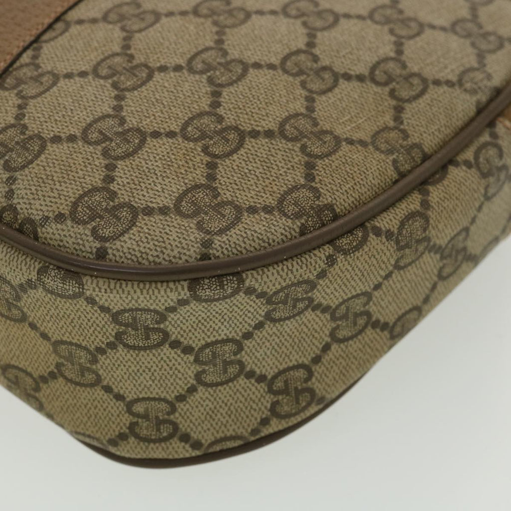 GUCCI Web Sherry Line GG Canvas Clutch Bag PVC Leather Beige Green 89 36428