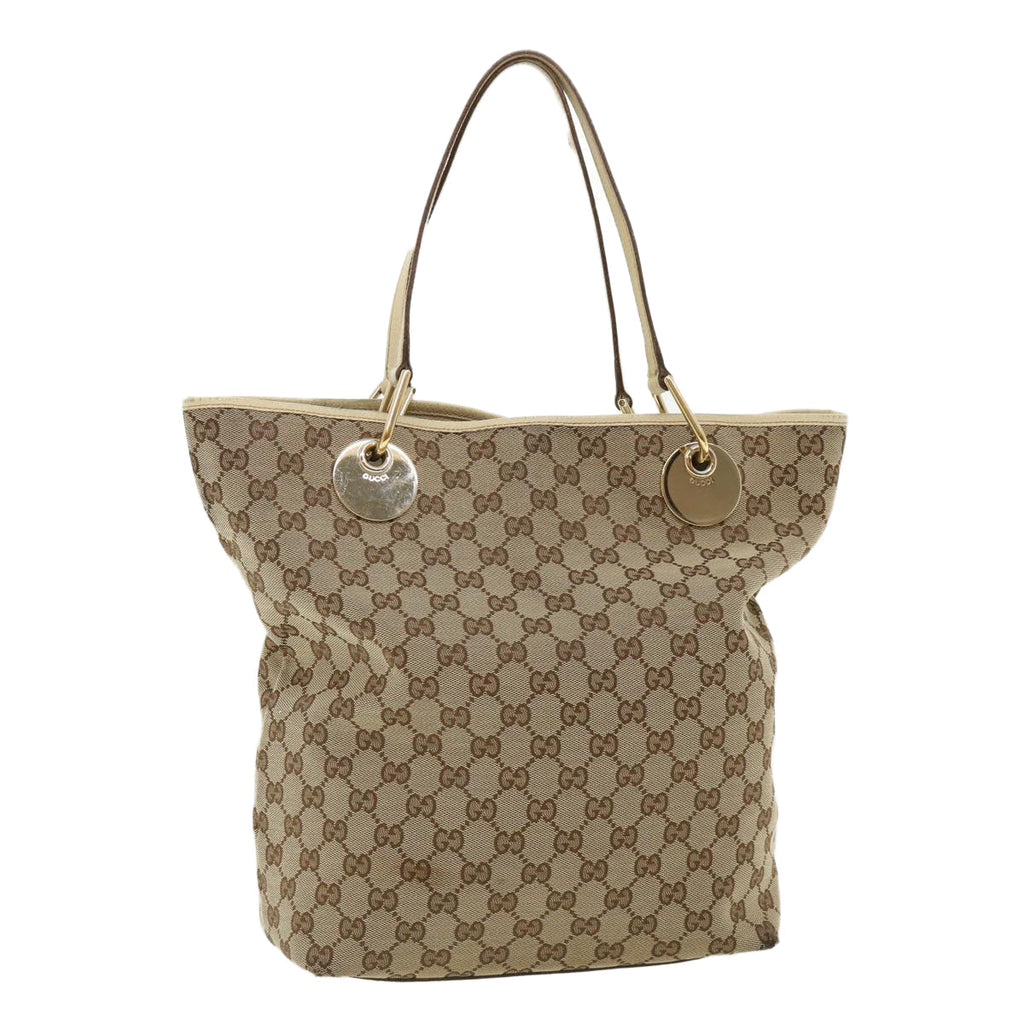 GUCCI GG Canvas Hand Bag Beige Brown 120836 36429