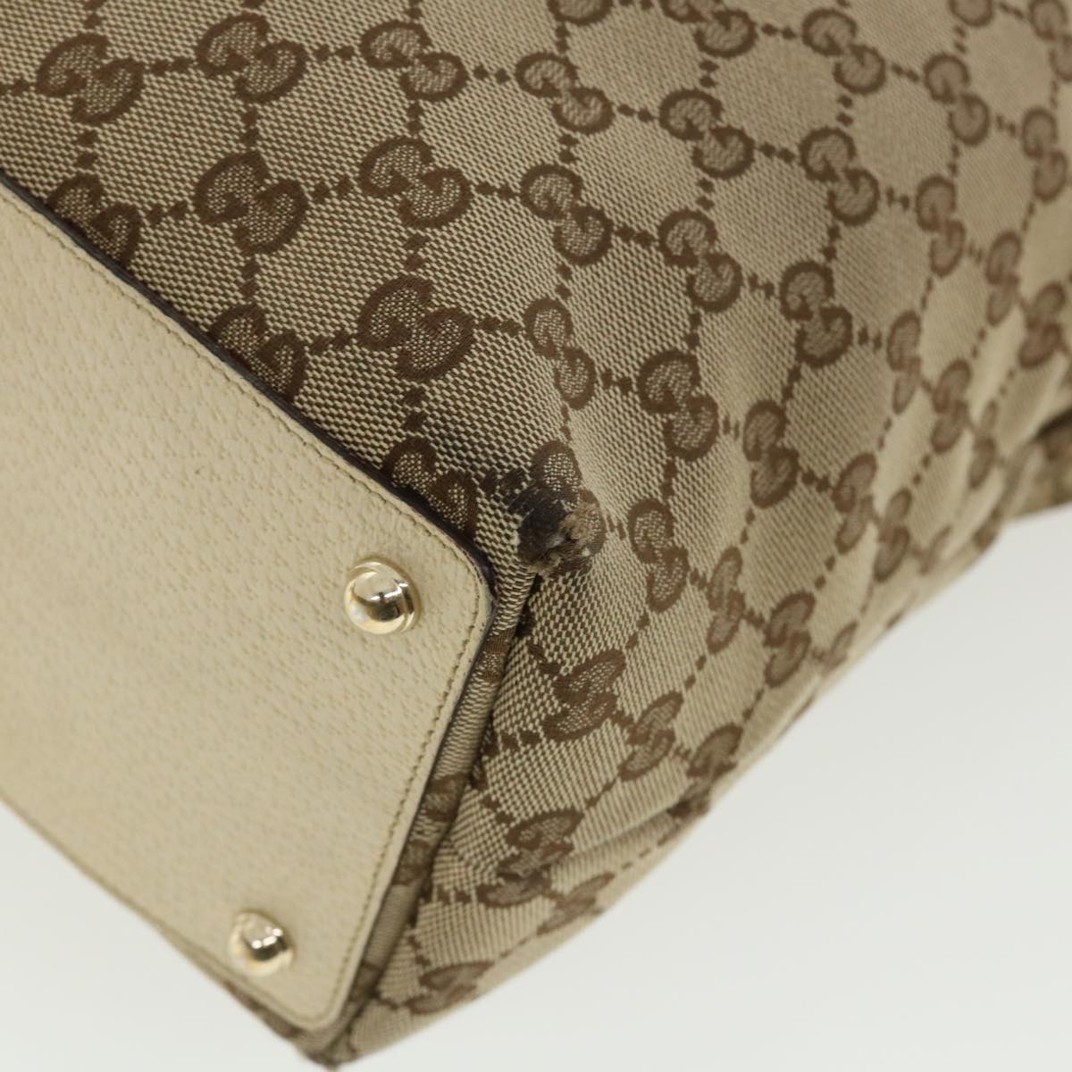GUCCI GG Canvas Hand Bag Beige Brown 120836 36429