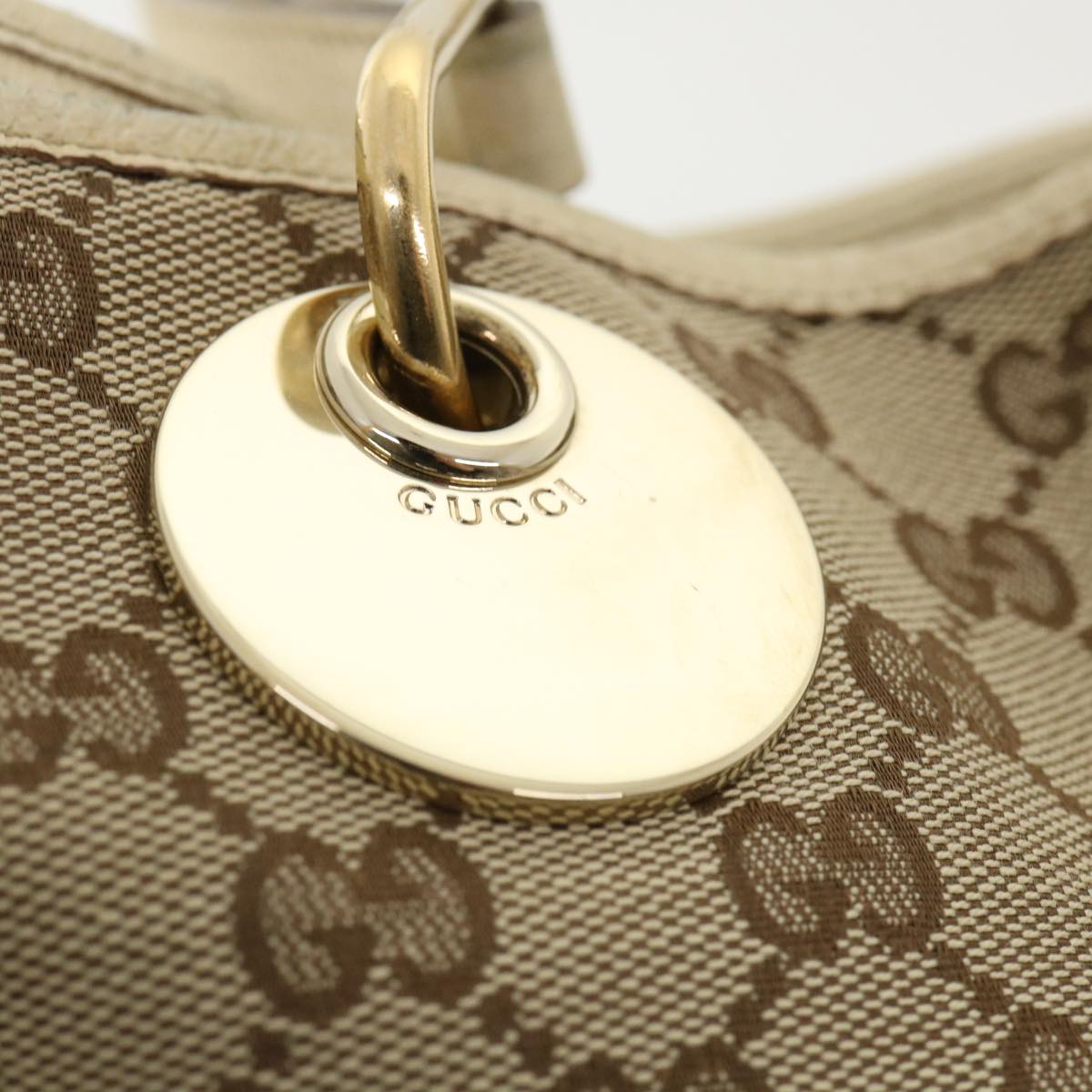 GUCCI GG Canvas Hand Bag Beige Brown 120836 36429