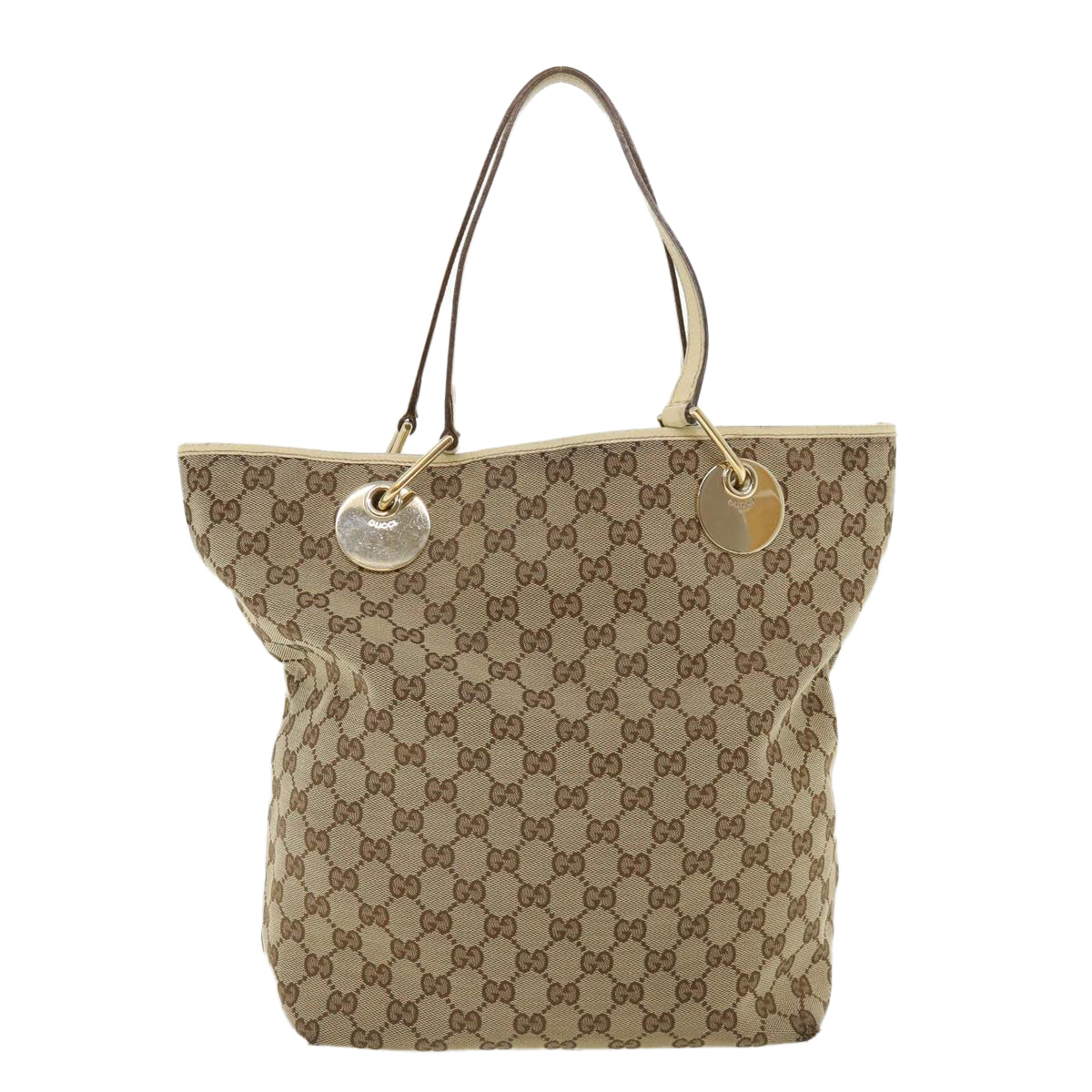 GUCCI GG Canvas Hand Bag Beige Brown 120836 36429
