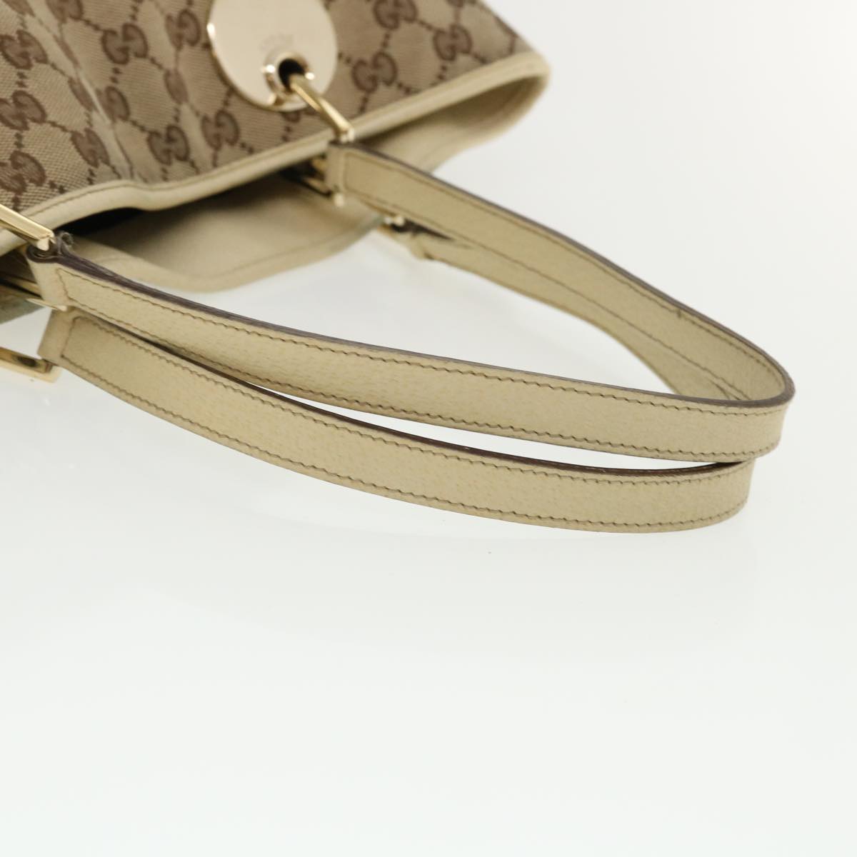 GUCCI GG Canvas Hand Bag Beige Brown 120836 36429