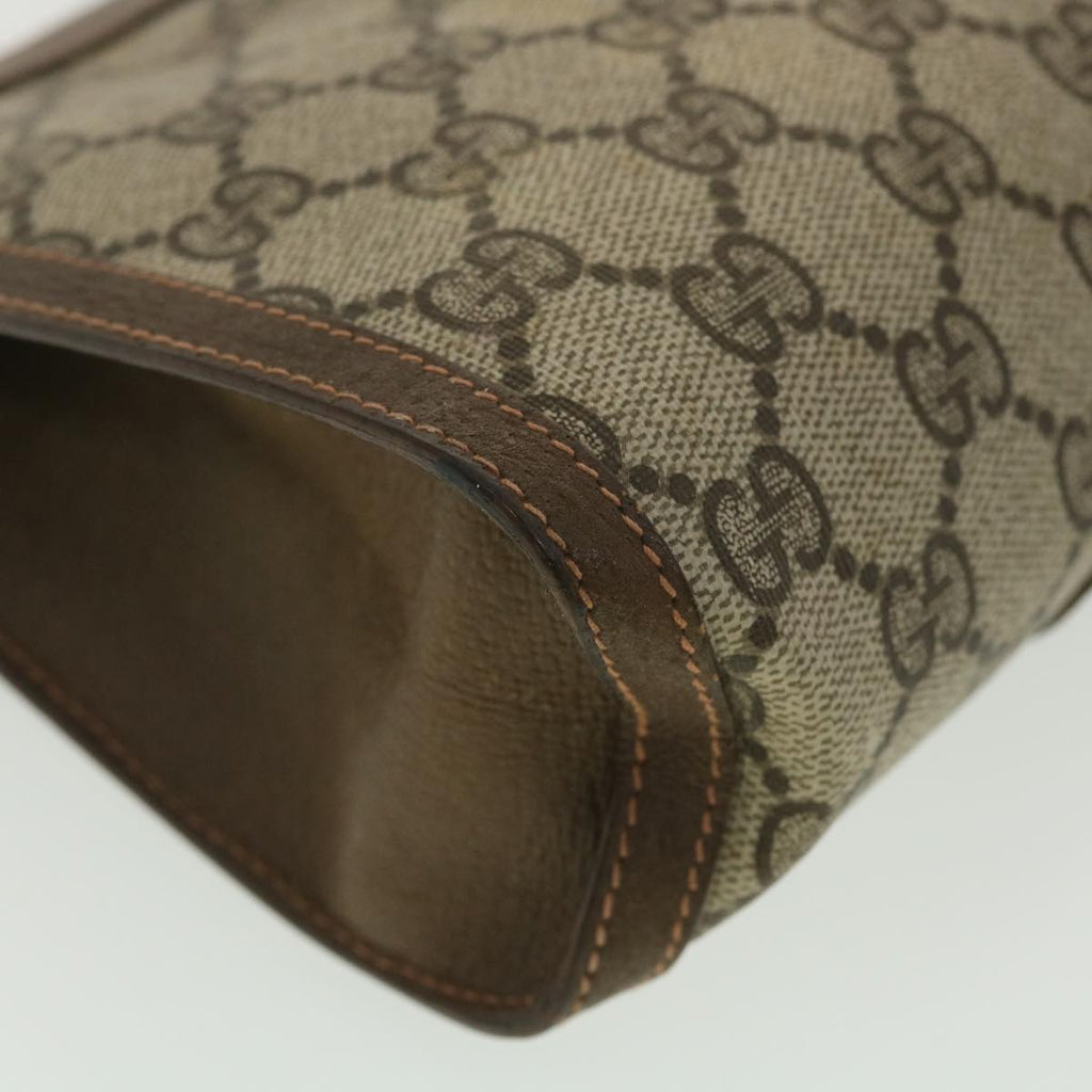 GUCCI Web Sherry Line GG Canvas Clutch Bag PVC Leather Beige Green 89 36430