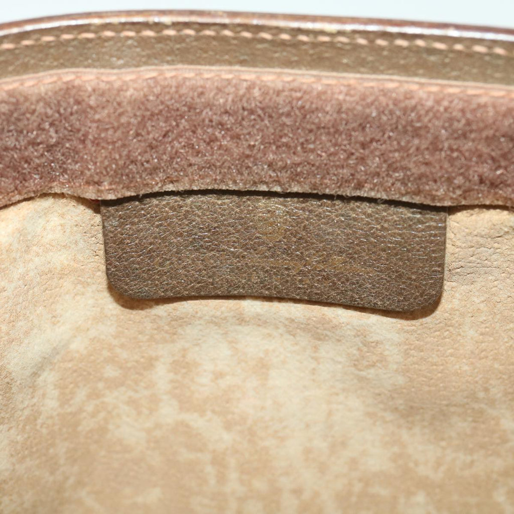 GUCCI Web Sherry Line GG Canvas Clutch Bag PVC Leather Beige Green 89 36430