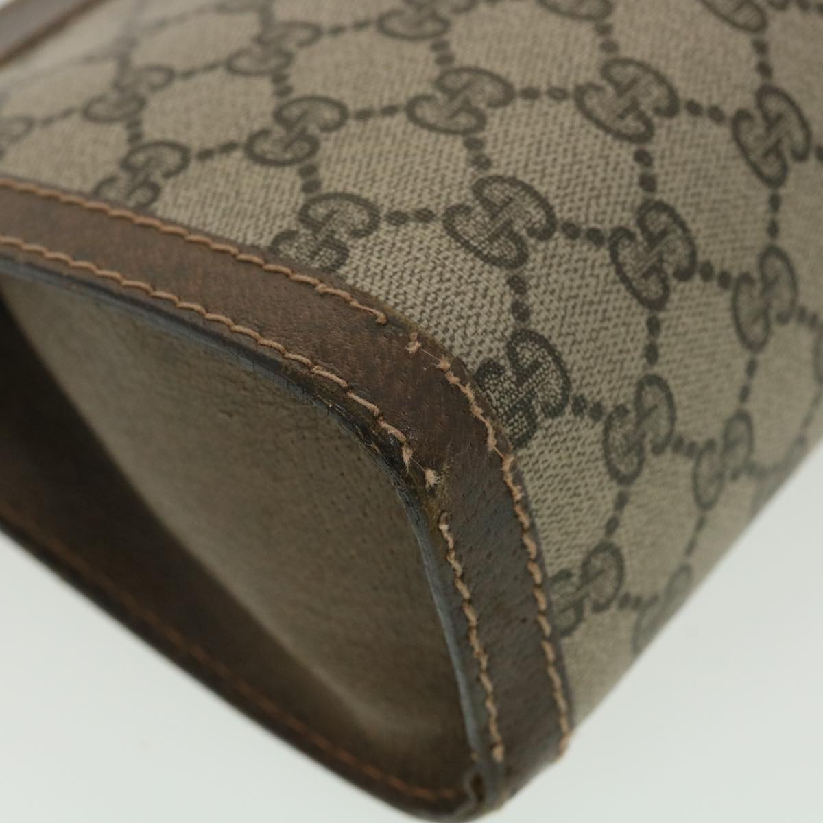 GUCCI GG Canvas Web Sherry Line Clutch Bag Beige Red Green 010.378 36471