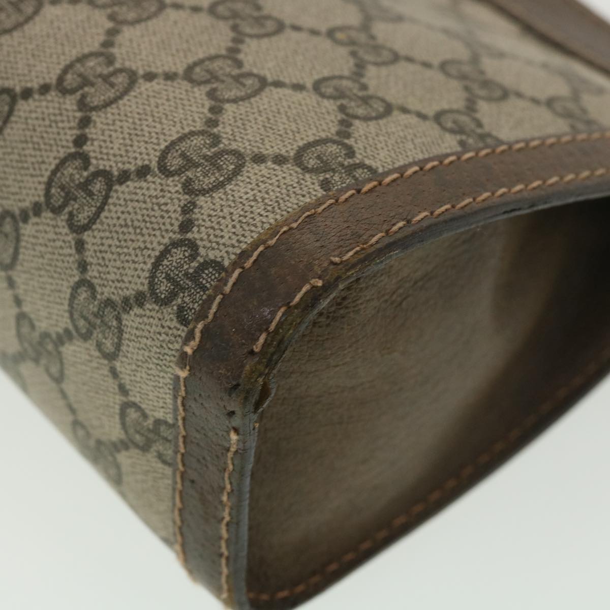 GUCCI GG Canvas Web Sherry Line Clutch Bag Beige Red Green 010.378 36471
