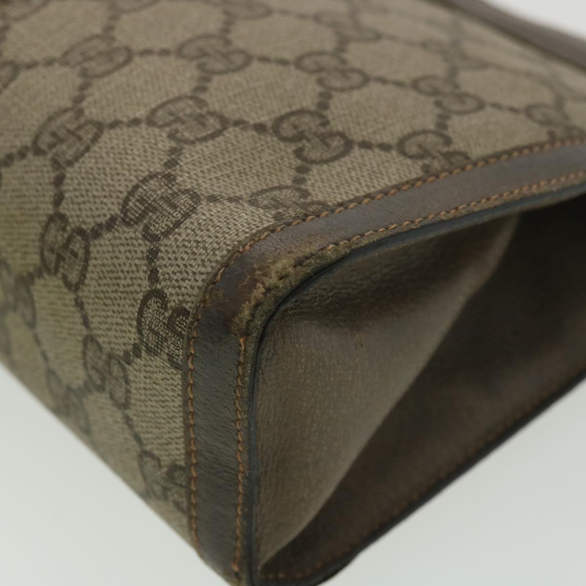 GUCCI GG Canvas Web Sherry Line Clutch Bag Beige Red Green 8901002 36490