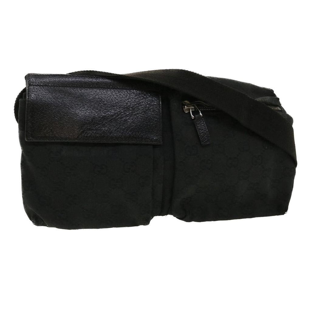 GUCCI GG Canvas Waist Bag Black 28566 36493